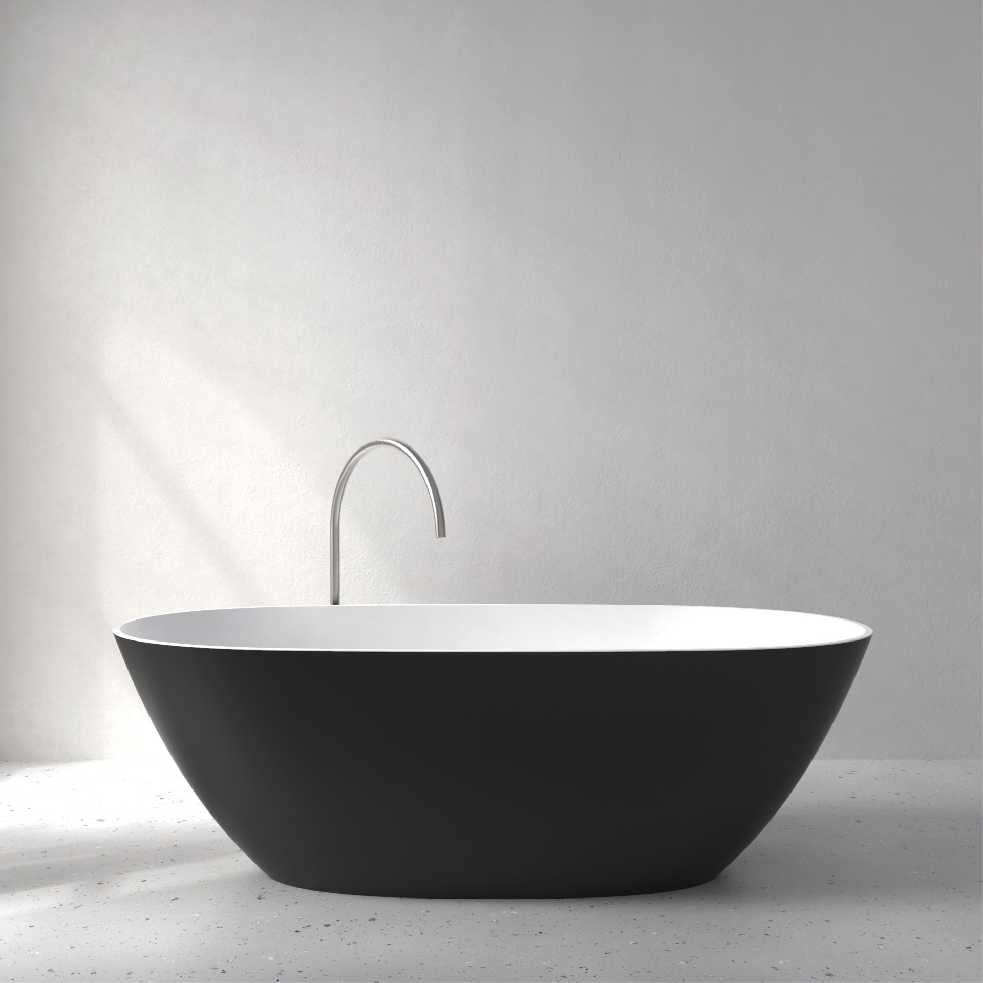 [FMU04-SDBLACK] Muse bath with Soft Touch (Deep Black)