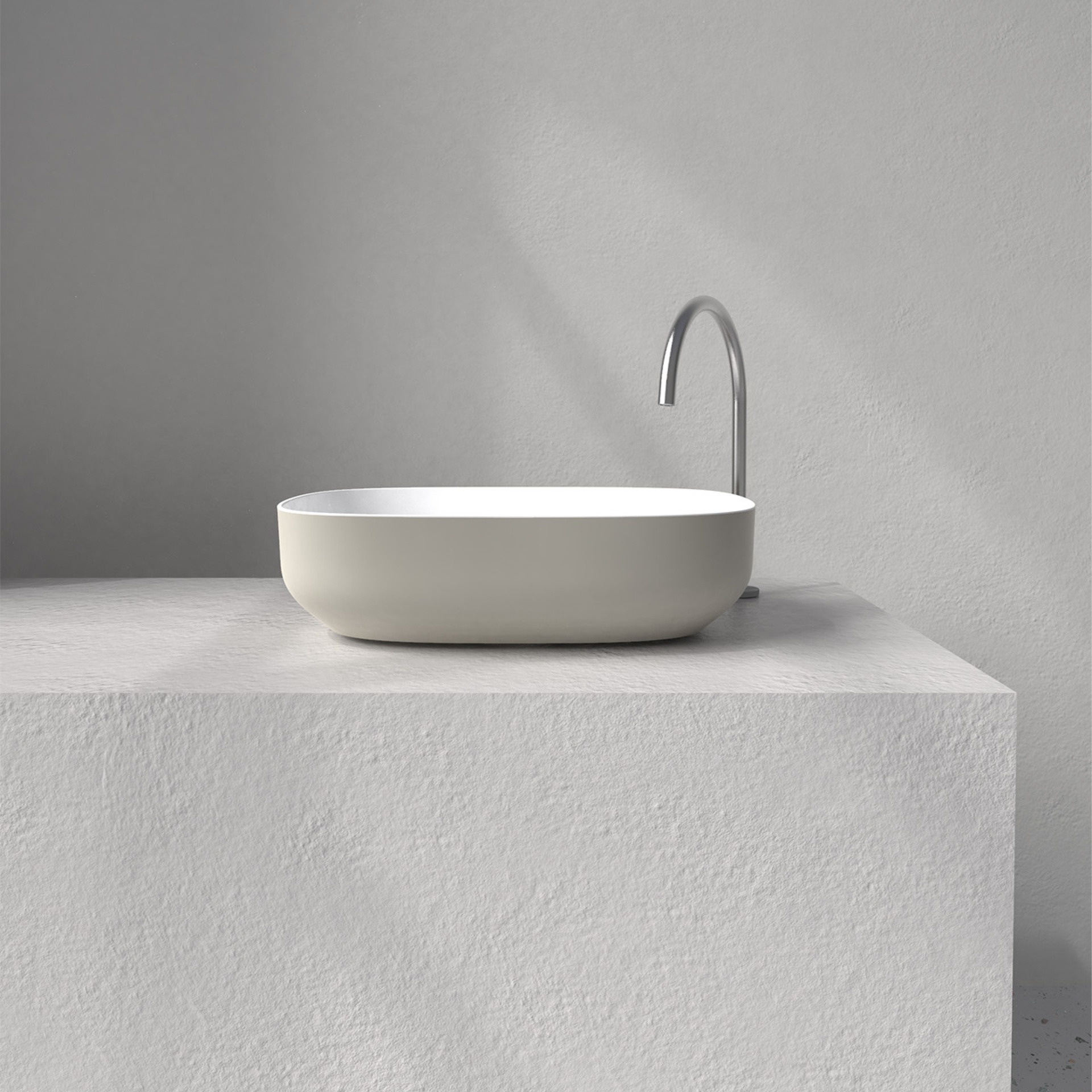 [STL4832-SNCS] Still oval Soft Touch (w480 x d320 x h125mm, NCS color)